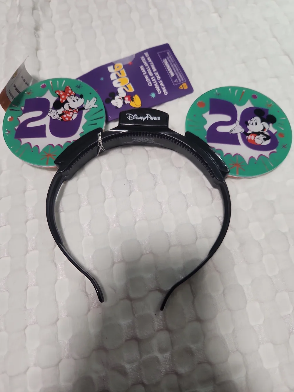 Disney Minnie & Mickey Glow Ear Headband - Green and Purple
